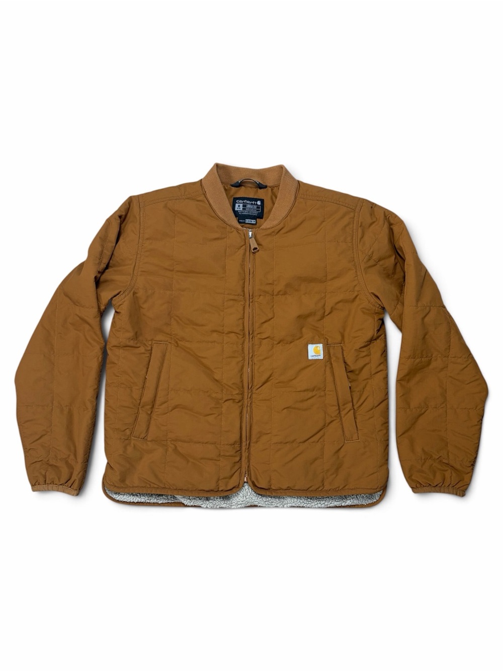 Carhartt Women's Rockford Sherpa-Lined Quilted Jacket Brown Size Medium